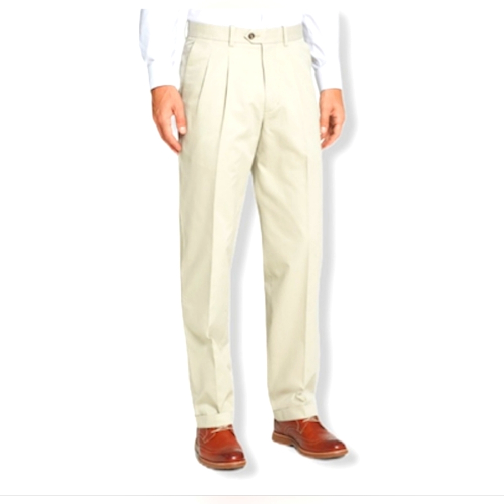 NWT Nordstrom Tan Pleated Slacks 46 x30 Big & Tall John W Nordstrom